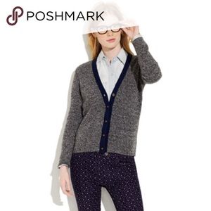 Madewell Wallace Contrast Cardigan, Navy XS